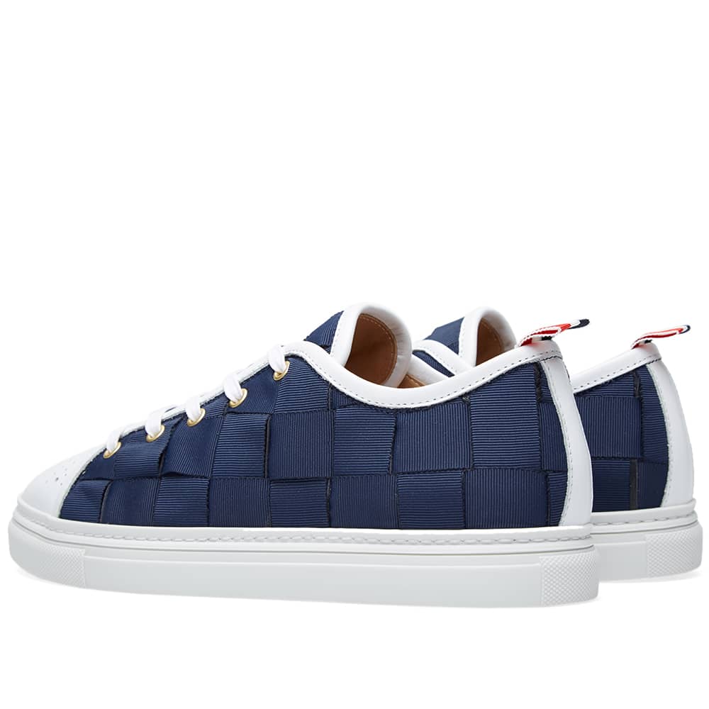 Thom Browne Woven Grosgrain Tennis Shoe Navy & White END. (UK)