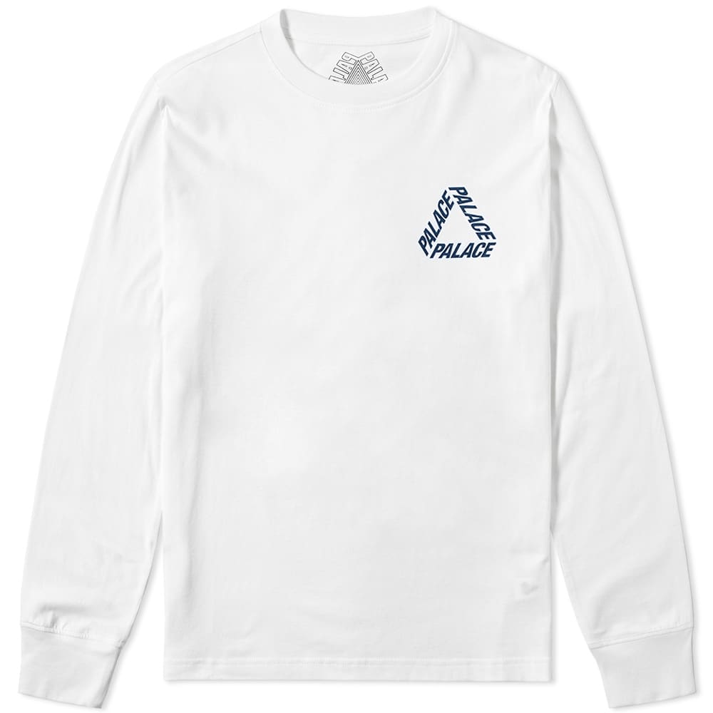 Palace Long Sleeve Deconstructed Tee White & Navy END. (UK)