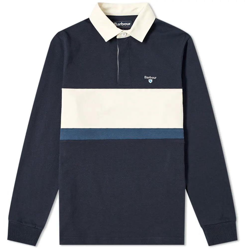 Barbour weston panel rugby shirt clearance