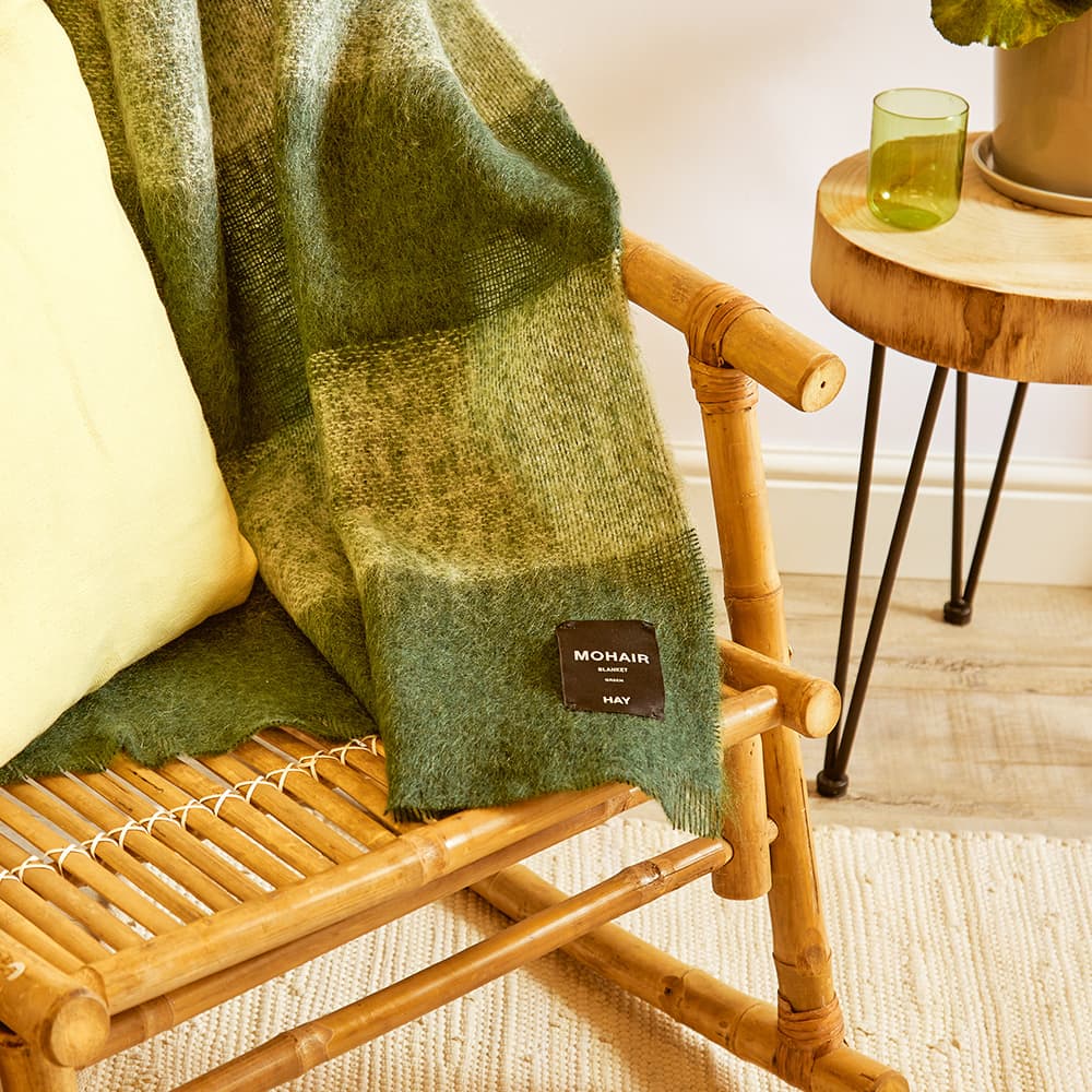 HAY Mohair Blanket Green END. (UK)