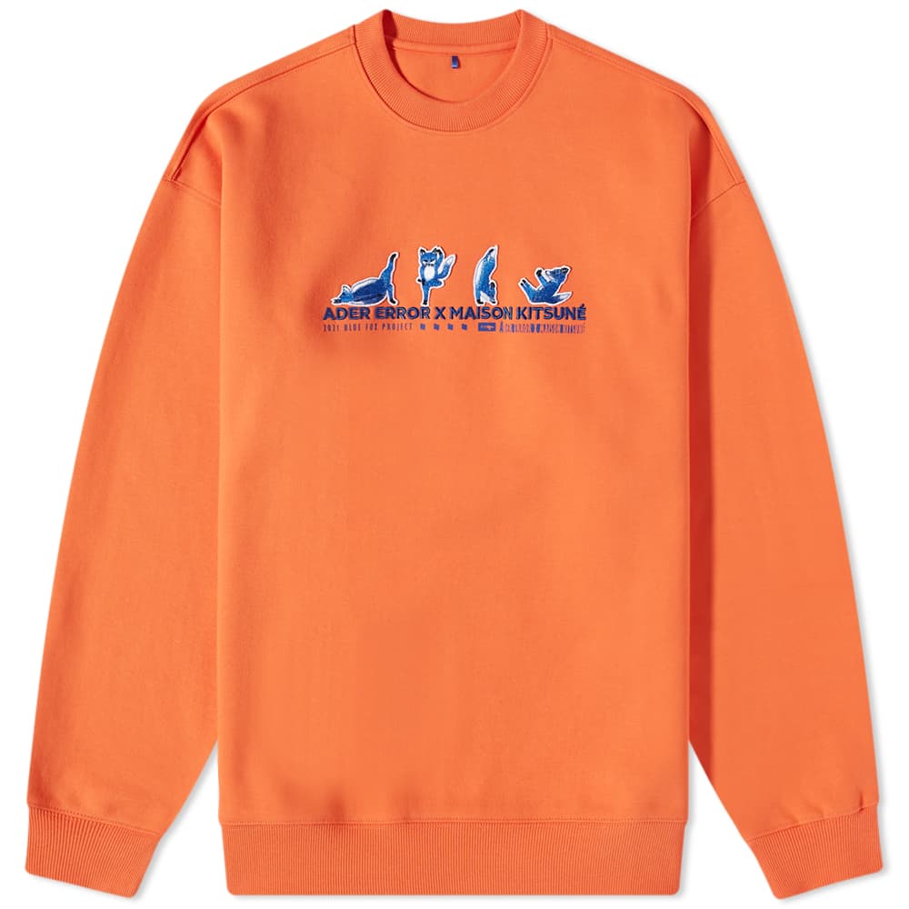 Maison Kitsuné X ADER error Yoga Blue Fox Crew Sweat Orange END. (Europe)