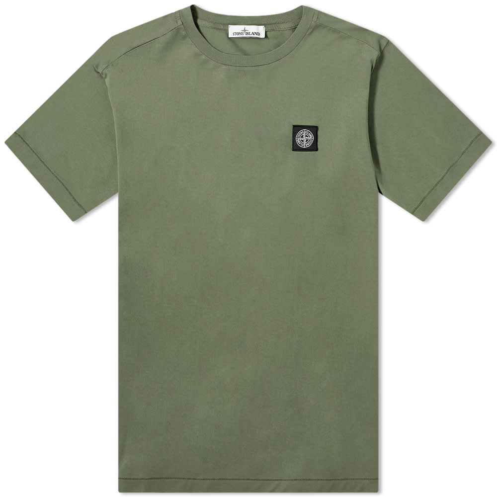 stone island garment dyed patch logo tee