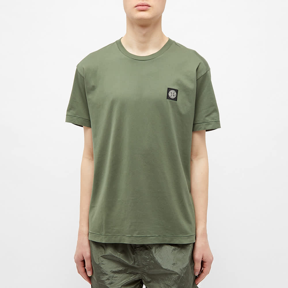 stone island garment dyed patch logo tee