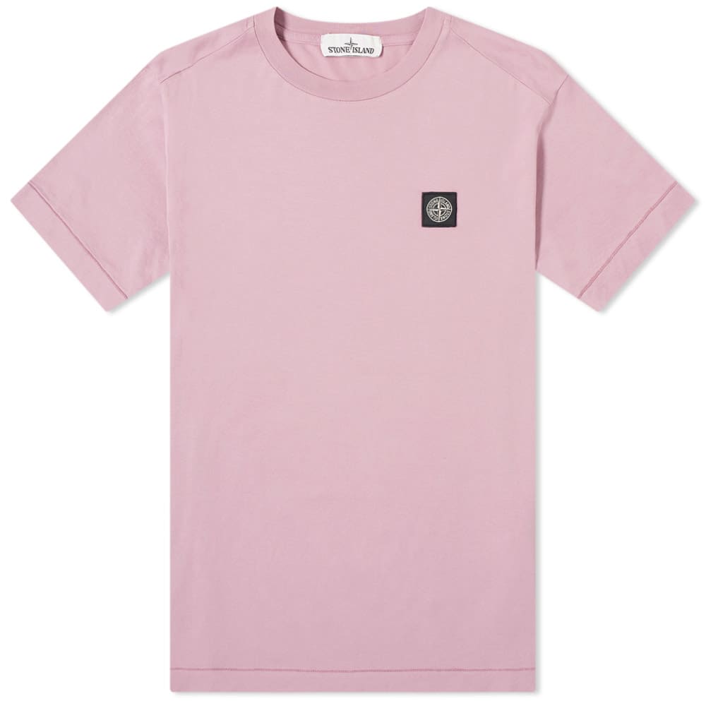 stone island garment dyed patch logo tee