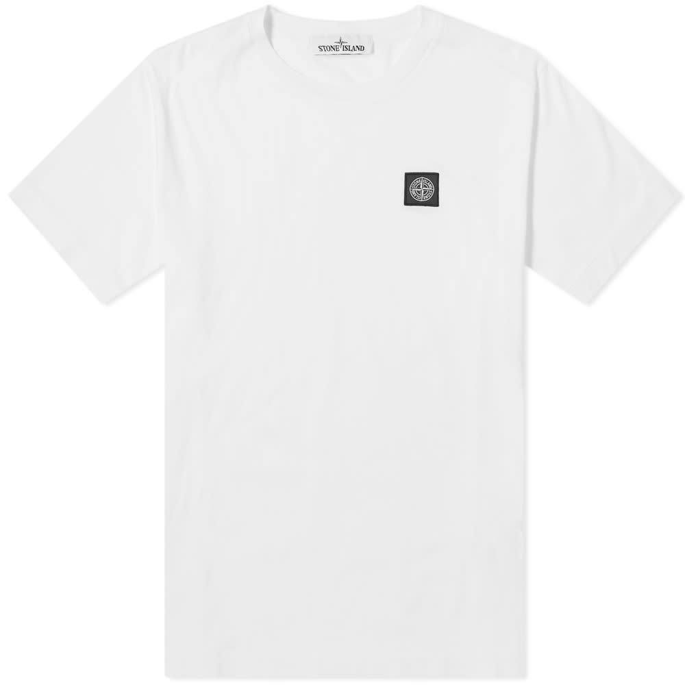 stone island garment dyed patch logo tee