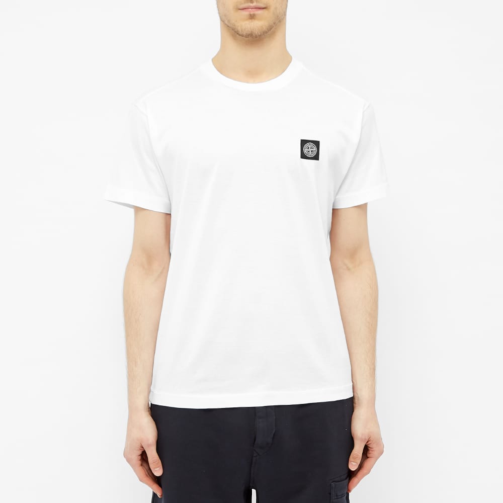 stone island garment dyed patch logo tee