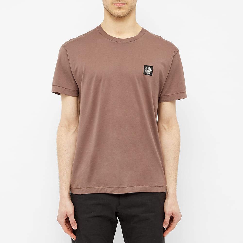 stone island garment dyed patch logo tee