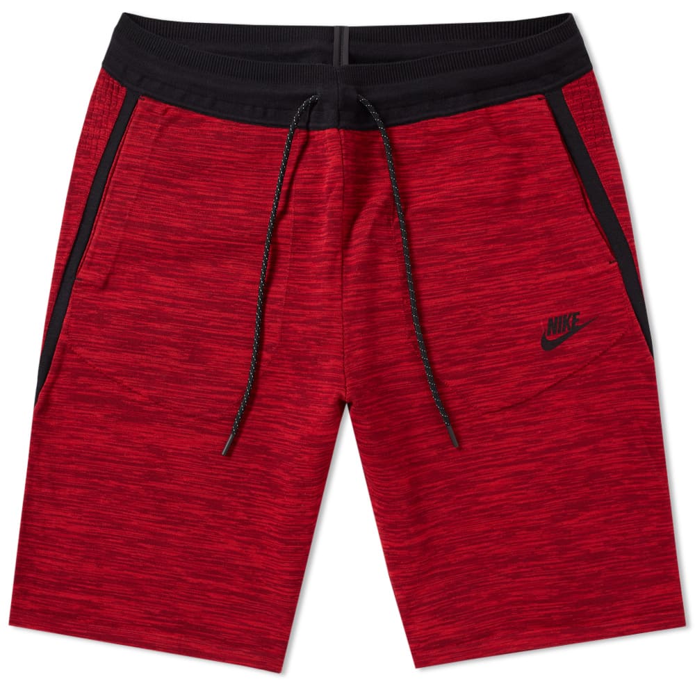 red nike tech shorts