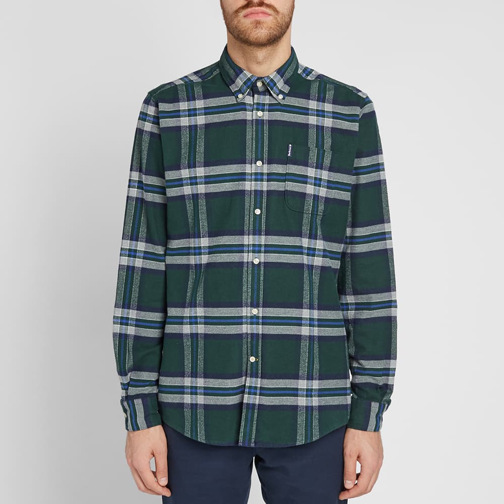 barbour highland check shirt navy