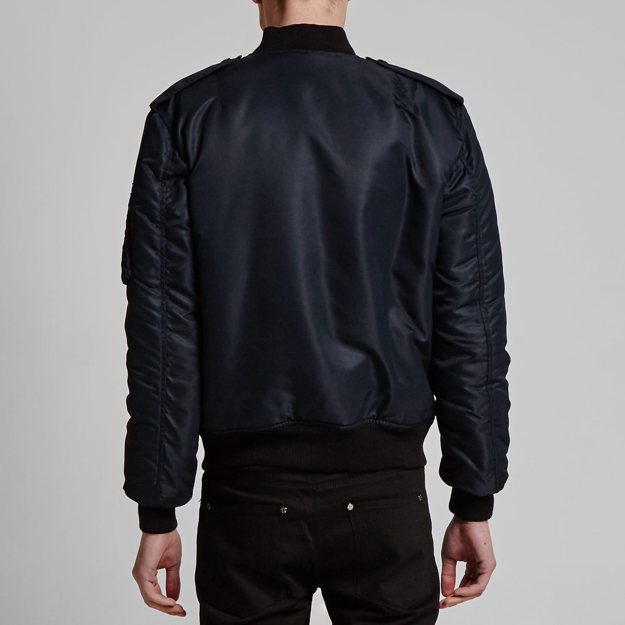 Saint Laurent Nylon Military Bomber Jacket Navy END.