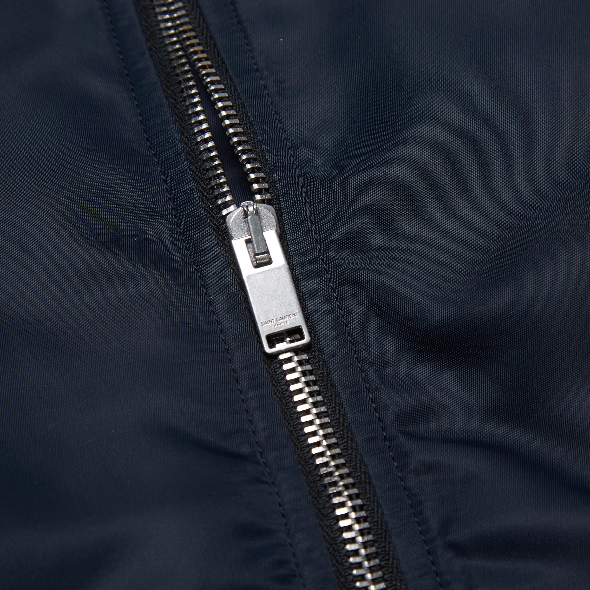 Saint Laurent Nylon Military Bomber Jacket Navy END.