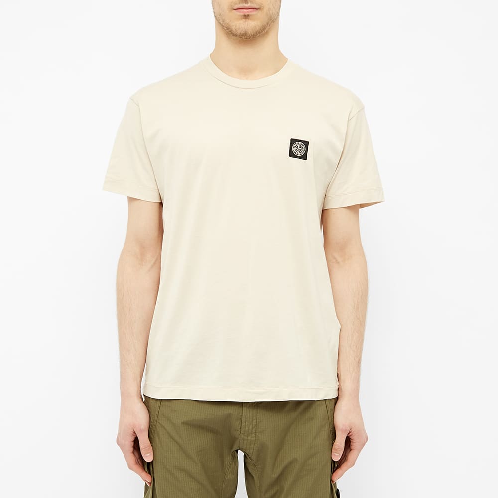 stone island garment dyed patch logo tee