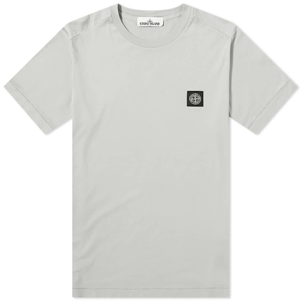 stone island garment dyed patch logo tee
