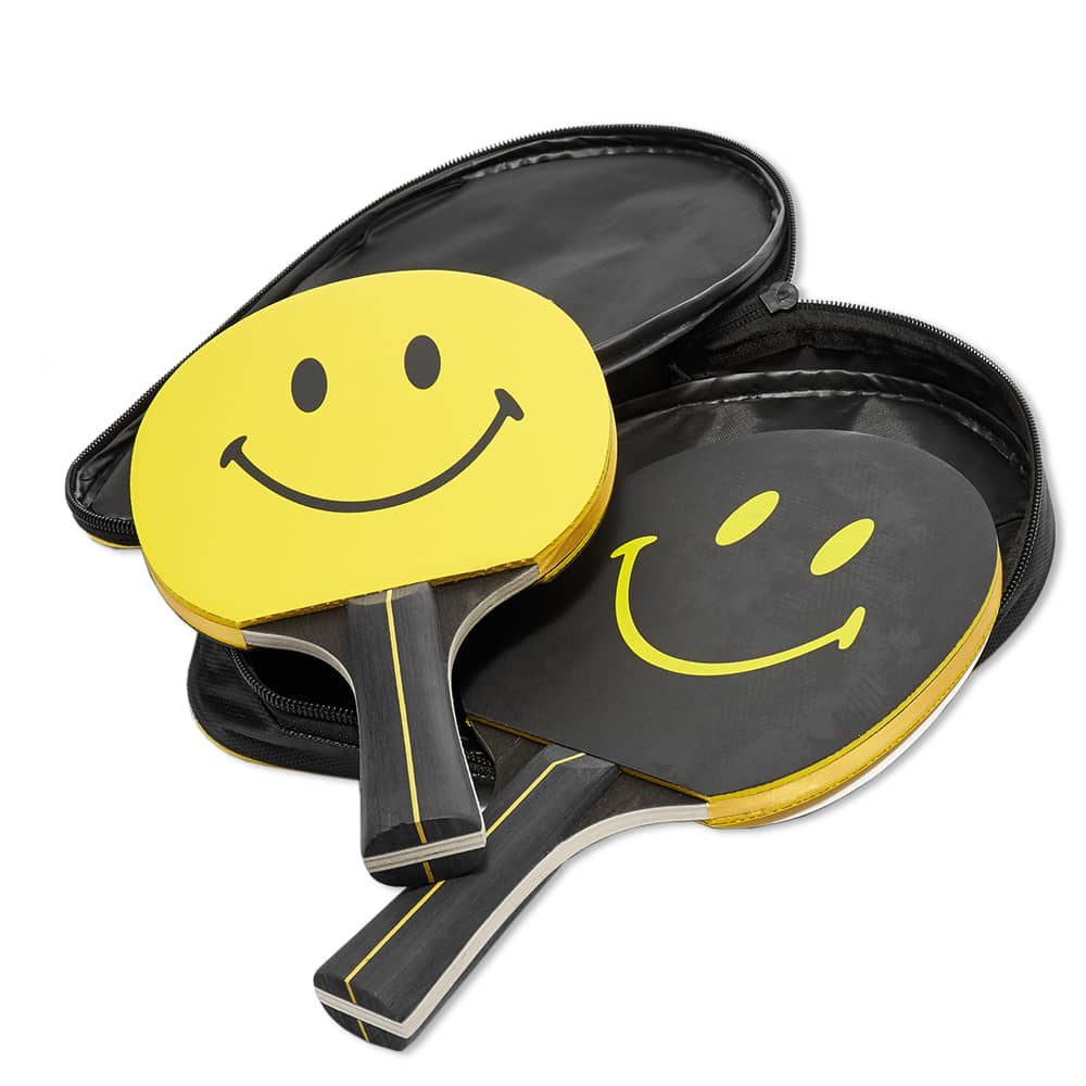 Chinatown Market Smiley Ping Pong Paddle Set Yellow & Black END.