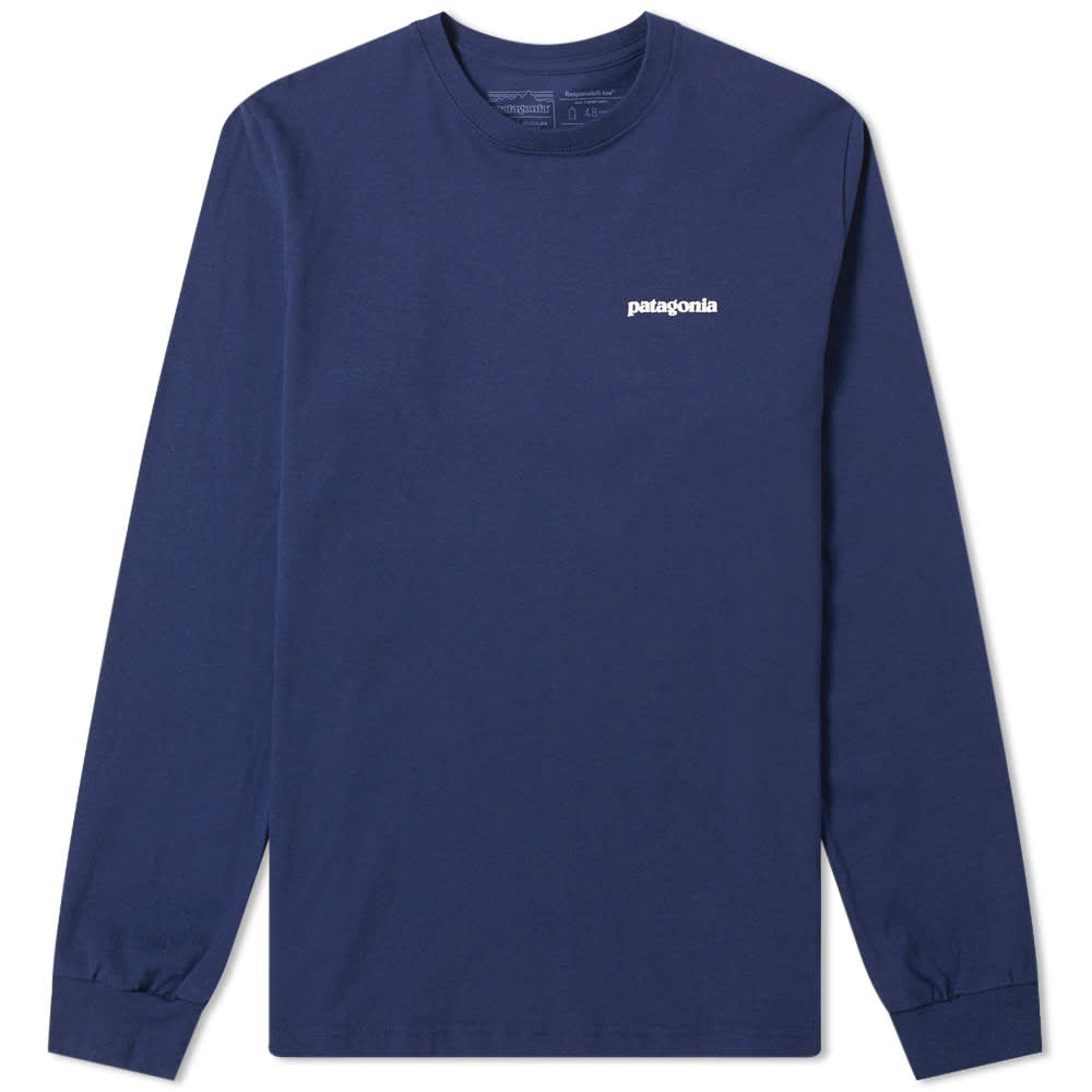 Patagonia Long Sleeve P-6 Logo Responsibili-Tee Classic Navy | END.