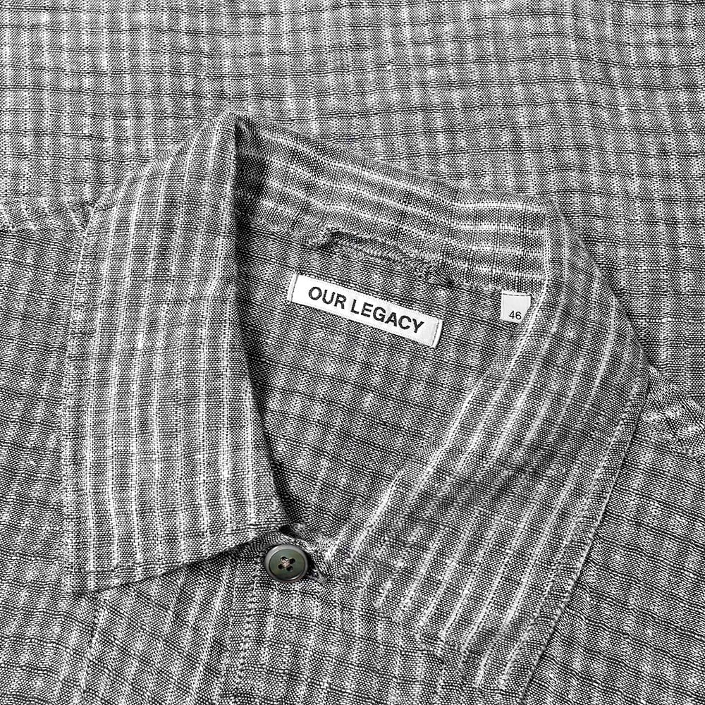 Our Legacy Short Sleeve Box Shirt Salt & Pepper Stripe END.