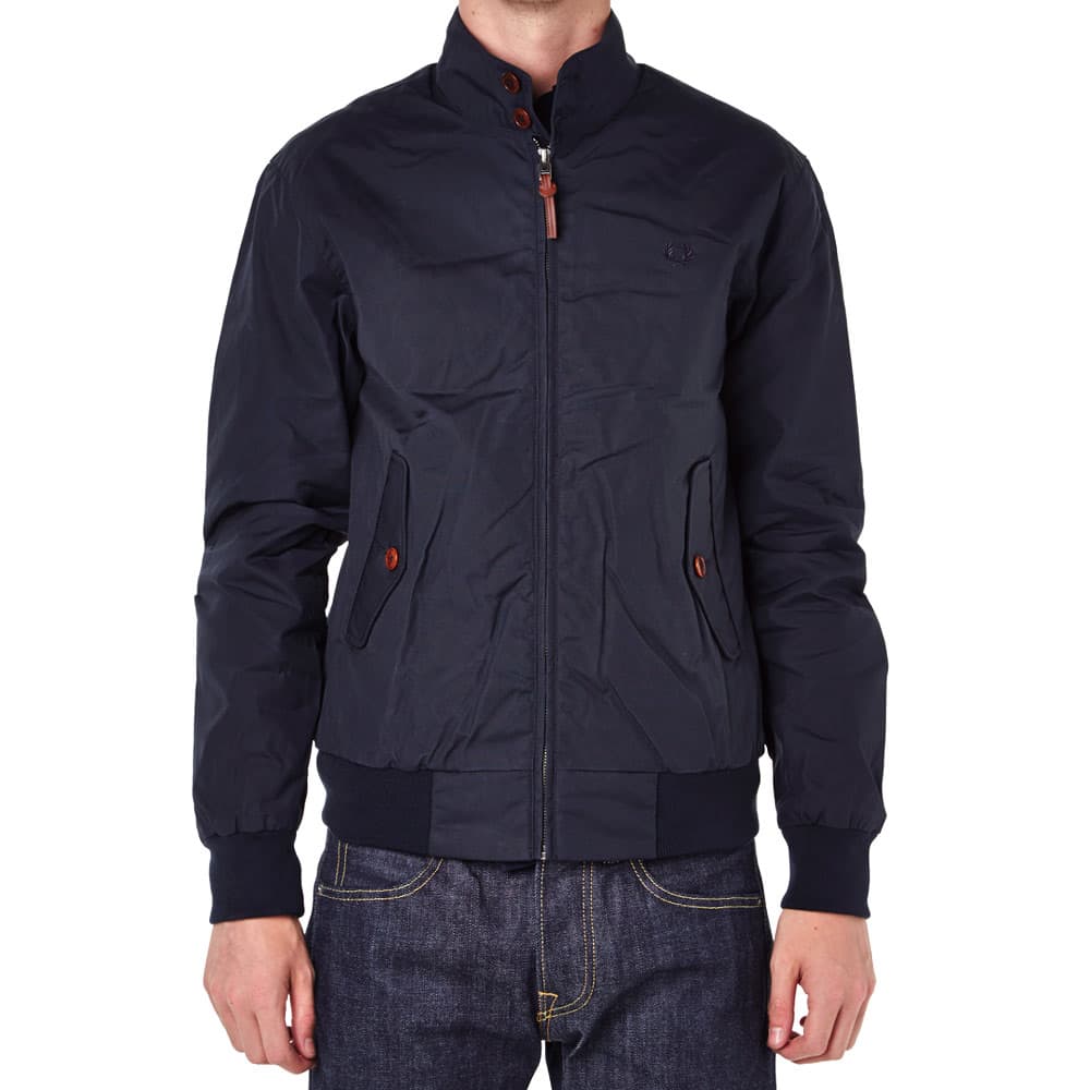 Fred Perry Waxed Cotton Harrington Jacket Navy END. (IE)