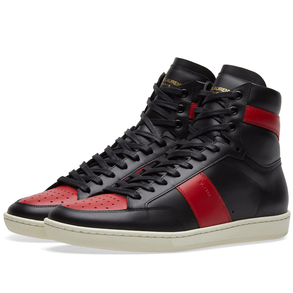 Saint Laurent SL01 High Top Sneaker Black & Red | END. (ES)