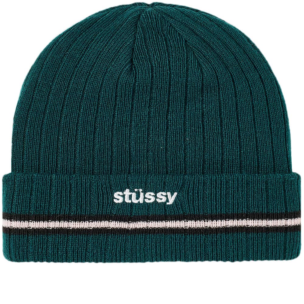 Stussy Athletic Striped Cuff Beanie Green END.