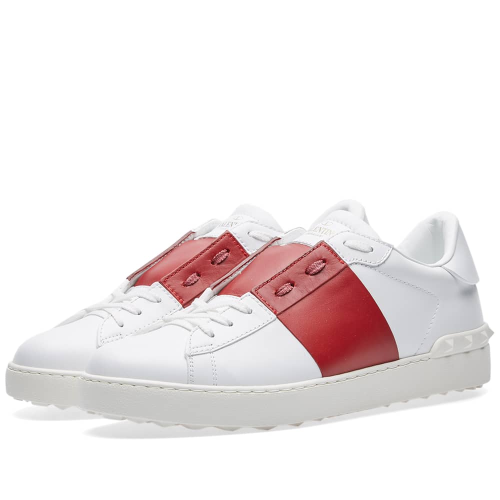 Valentino Open Low Top Sneaker White & Red | END.