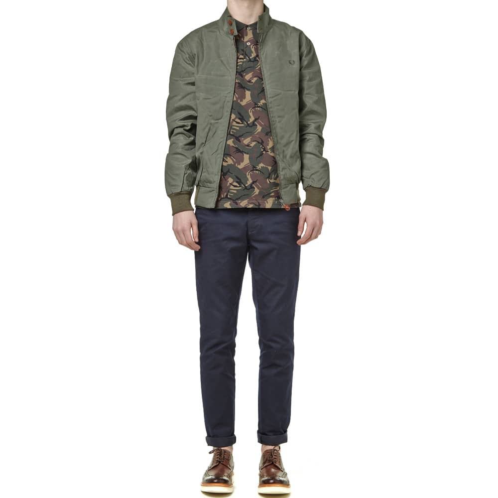 Fred Perry Waxed Harrington Jacket Forest Night | END.