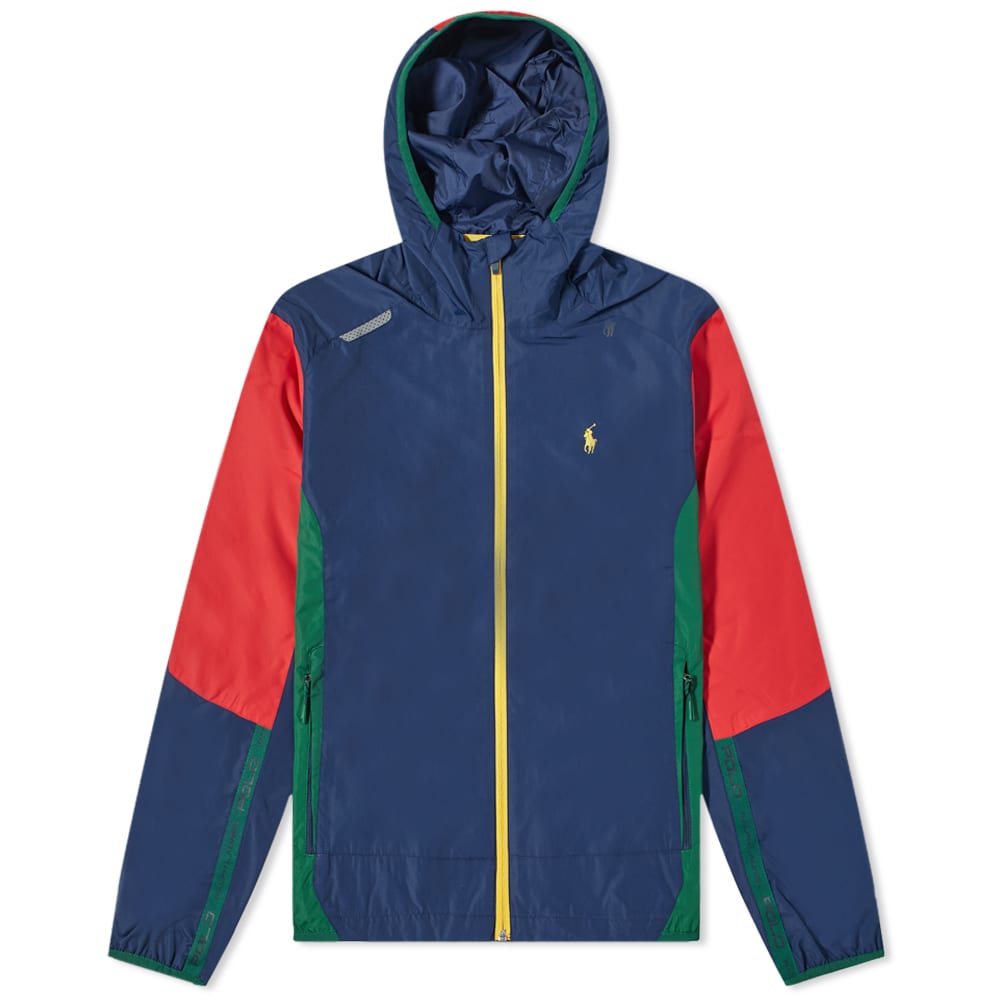 Polo Ralph Lauren Colour Block Hooded Windbreaker Newport Navy & Multi