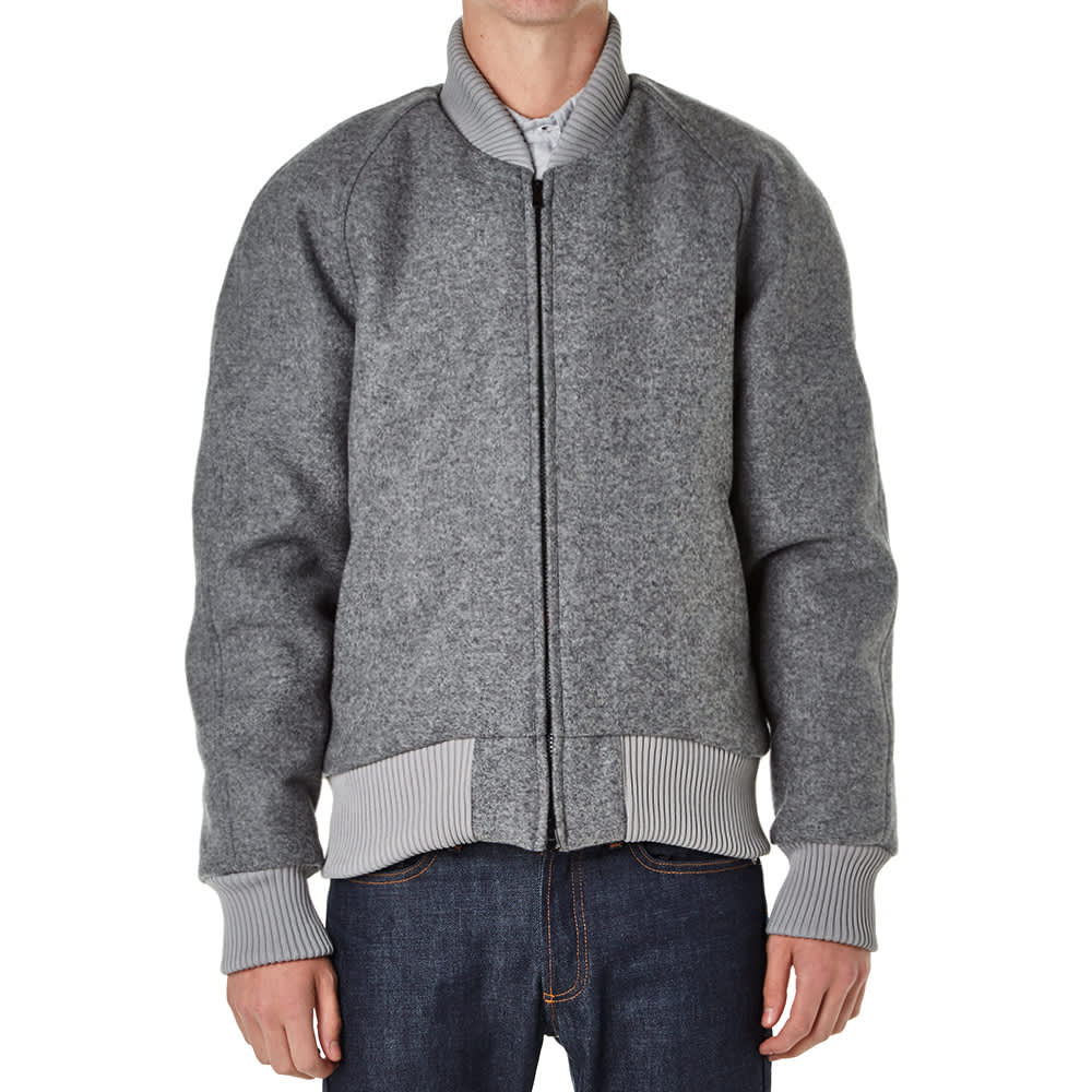 Crescent Down Works Pendleton Wool Bomber Jacket Grey Melton END.