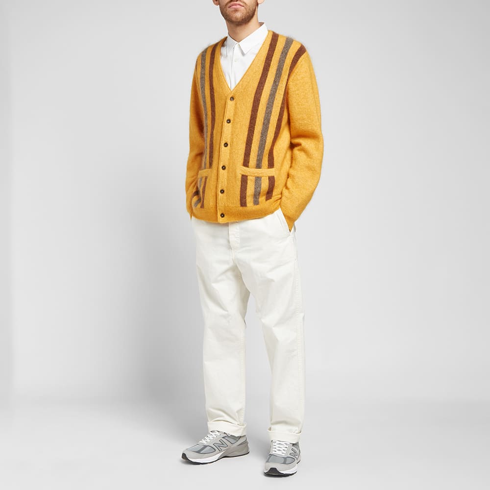Beams Plus Stripped Mohair Cardigan Yellow | END. (US)
