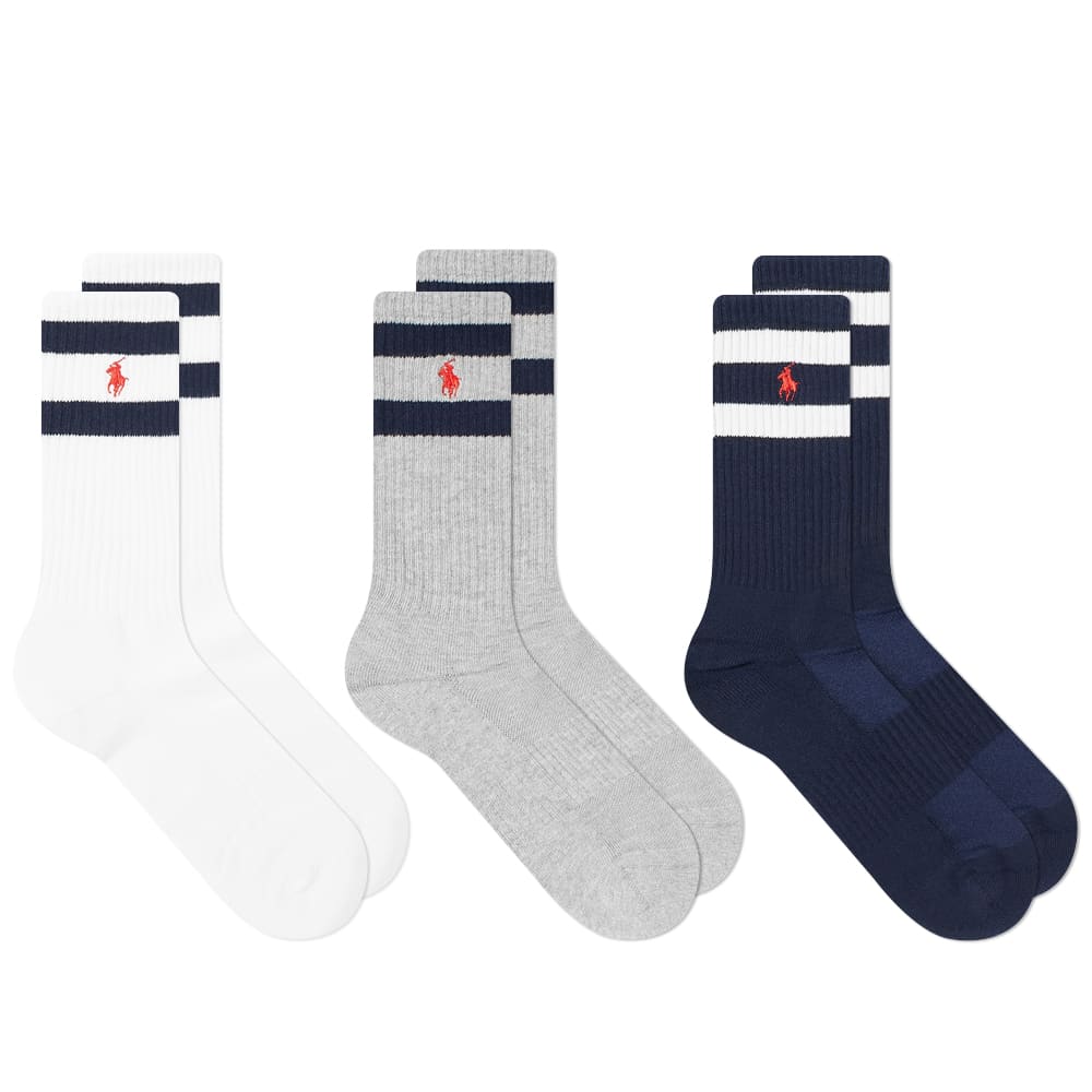 Polo Ralph Lauren Classic Stripe Sport Sock 3 Pack White END. (SE)