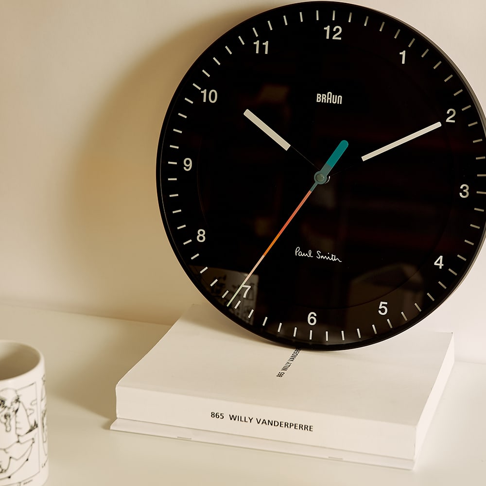 Braun x Paul Smith Classic Analogue Wall Clock Black & Multi END. (US)
