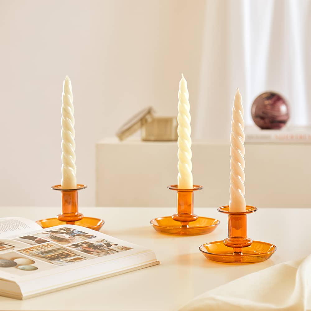 HAY Flare Candle Holder Amber END.