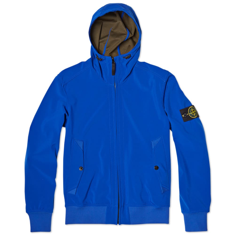 Stone Island Light Soft ShellR Hooded Jacket Bluette END. (US)