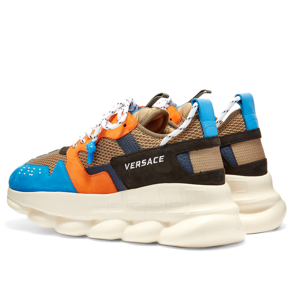 Versace Chain Reaction 2 Sneaker Khaki & Orange | END.