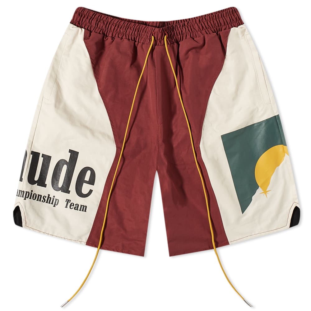 Rhude Rhude Panel Logo Short Maroon White END (NZ)