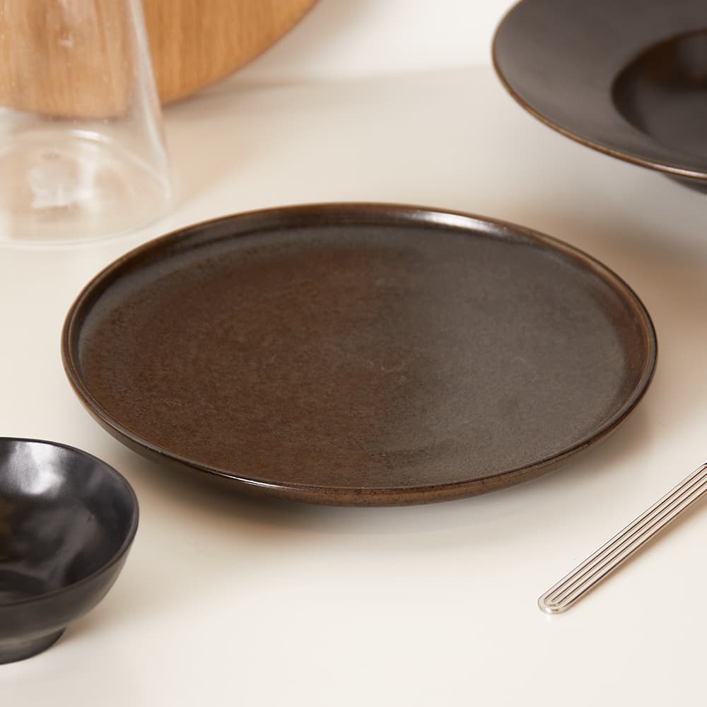 HK Living Dinner Plate Rustic Black END. (US)