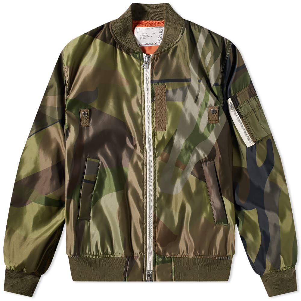 Sacai x KAWS Bomber Jacket Camouflage | END.