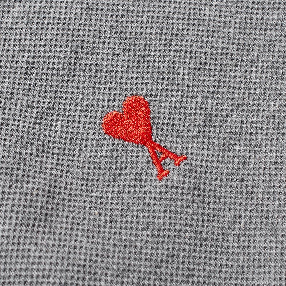 AMI Heart Logo Pique Polo Heather Grey | END.
