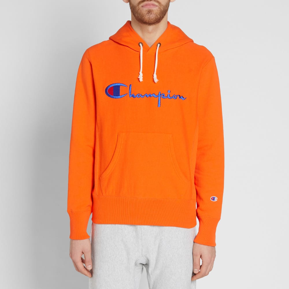 bright orange champion hoodie