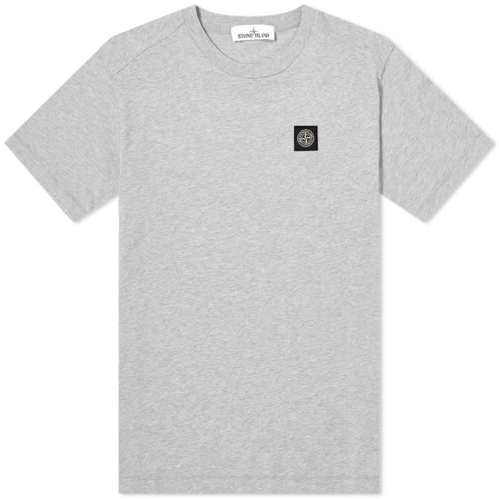 stone island garment dyed patch logo tee