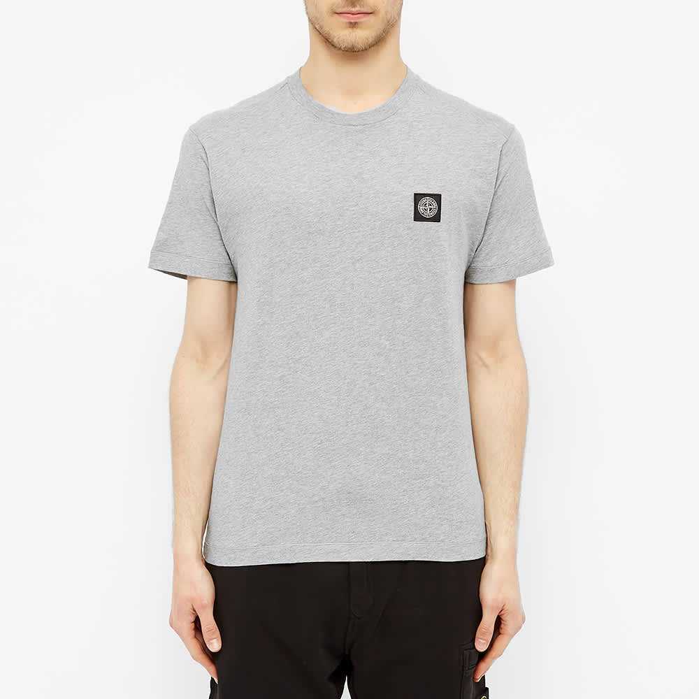 stone island garment dyed patch logo tee
