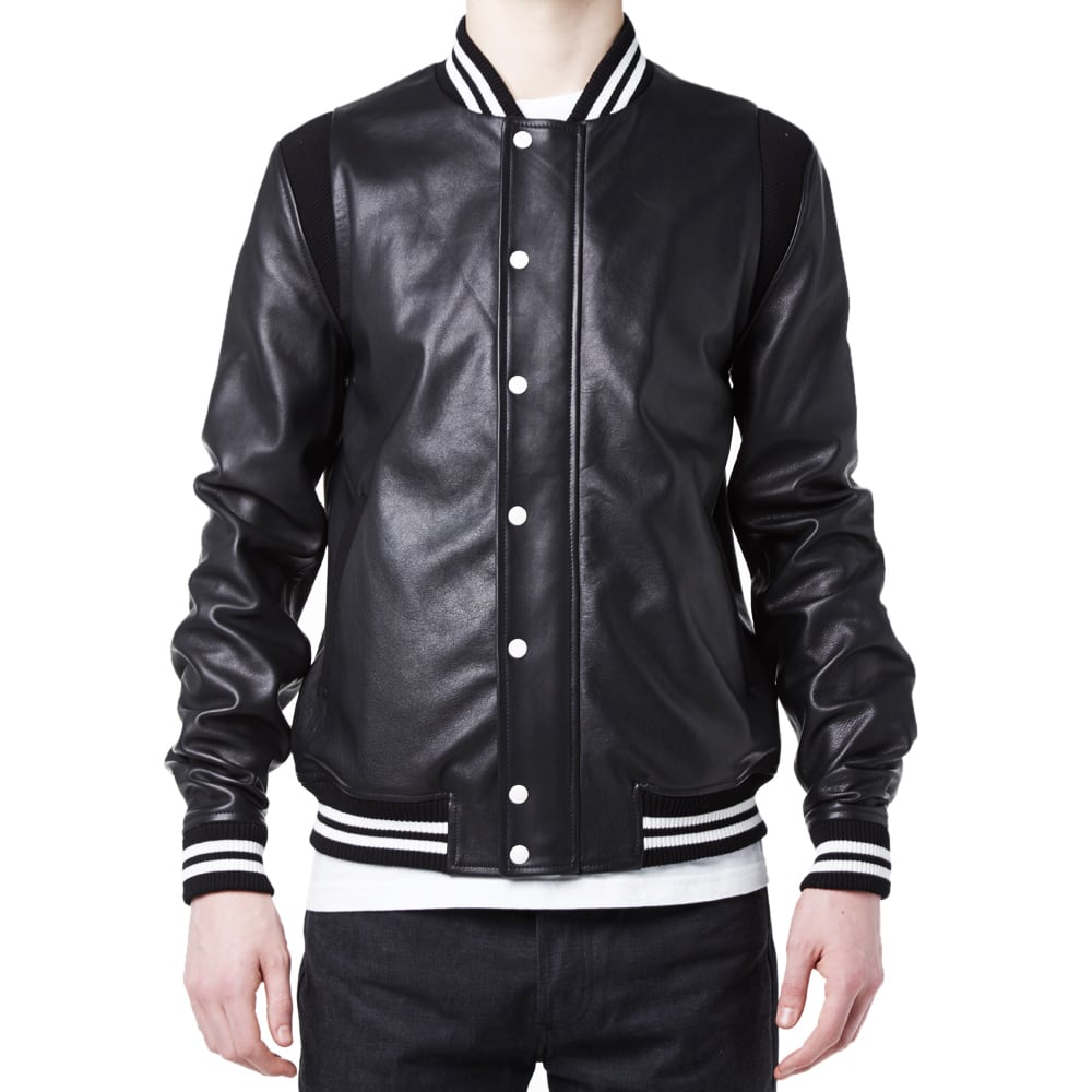 Band Of Outsiders Leather Varsity Jacket Black END. (US)