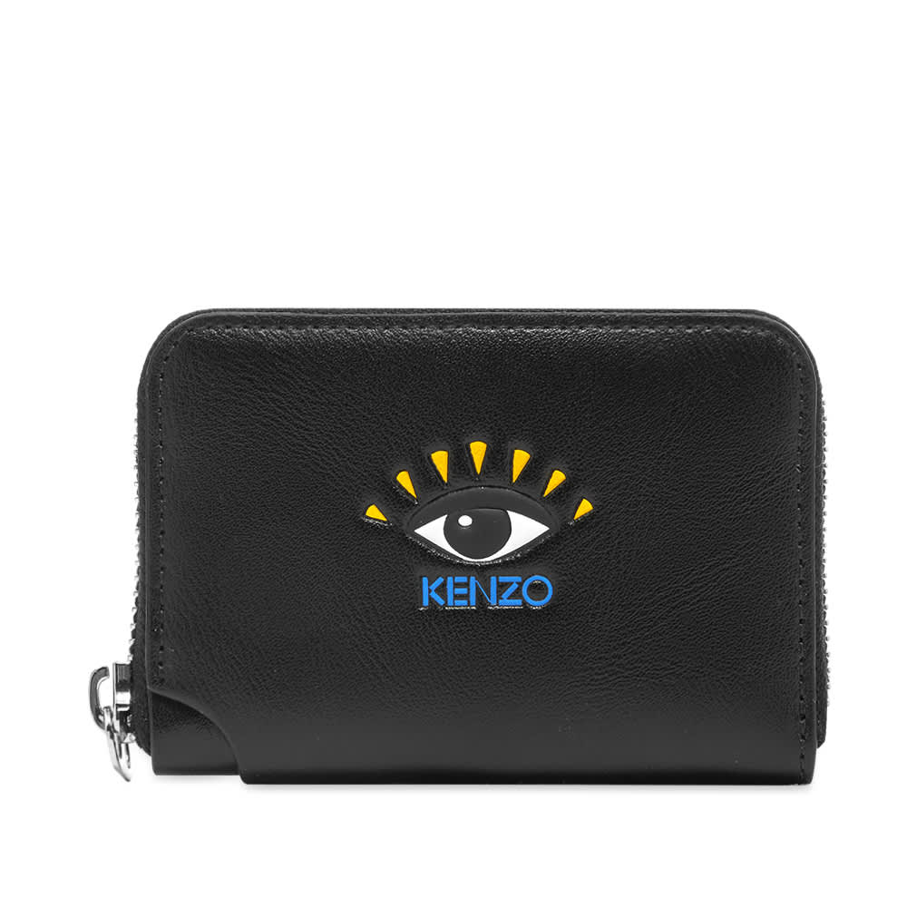 Kenzo Eye Leather Zip Coin Purse Black End