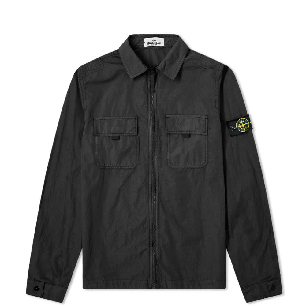 Stone Island Junior Zip Overshirt Black END. (RU)