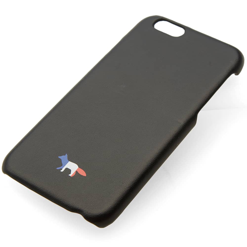 Maison Kitsuné Leather Tricolour Fox iPhone Case Black | END.