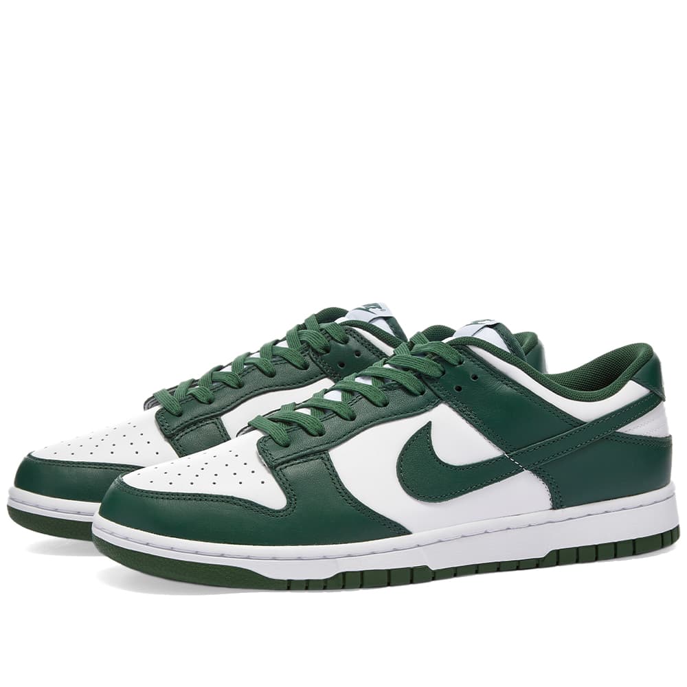 nike dunk low retro white team green