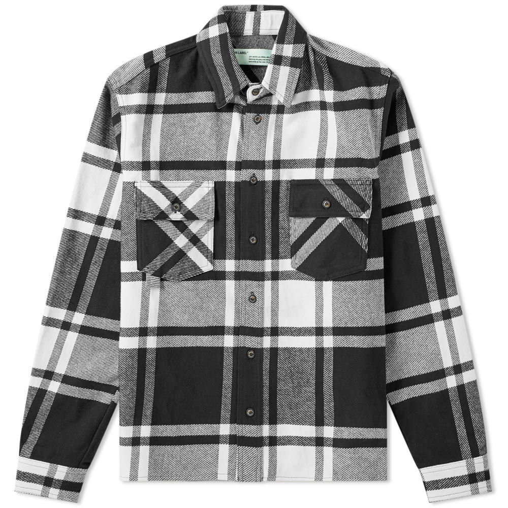 off white black flannel