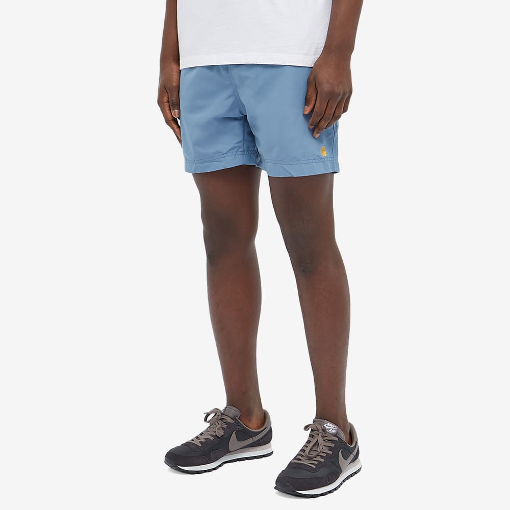 Carhartt WIP Chase Swim Short - Icy Water & Gold