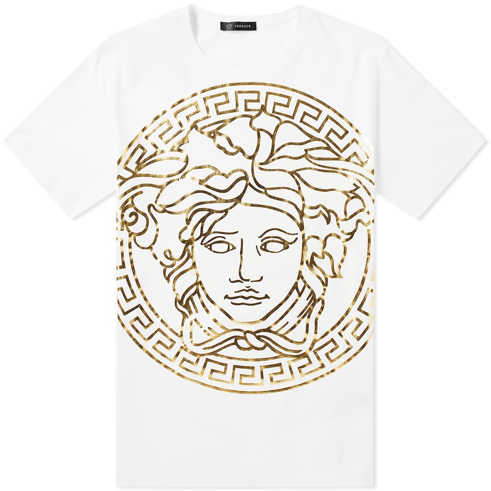 Versace Large Medusa Head Tee White & Gold END. (NZ)