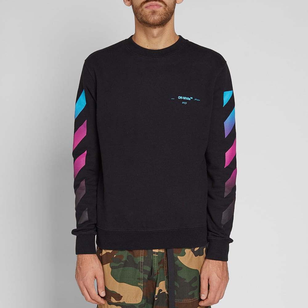 Black diagonal gradient crewneck sweatshirt Clearance