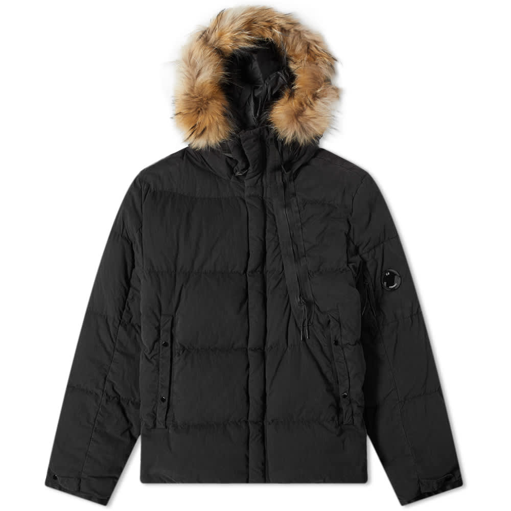 cp company fur trim parka